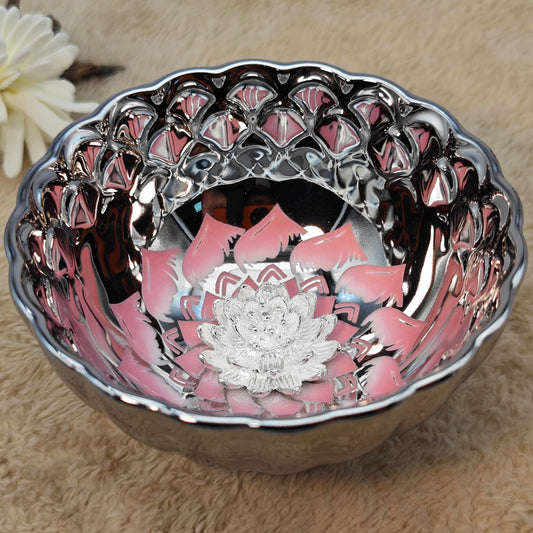 Silver powder lotus white porcelain tea cup/water cup.