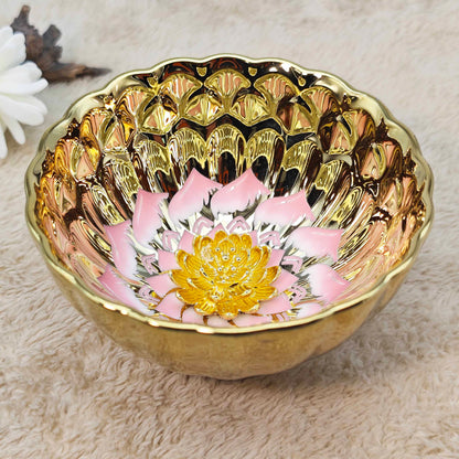 Lucky gold powder lotus cup, container, water cup, cup, tea cup, collectible ornament.