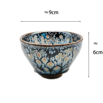 Large oil-drop dark blue/purple-gold Jianzhan tea cup/coffee cup/water cup.