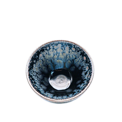 Large oil-drop dark blue/purple-gold Jianzhan tea cup/coffee cup/water cup.