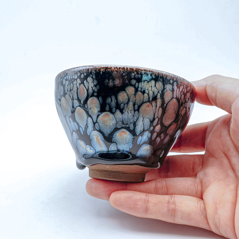 Large oil-drop dark blue/purple-gold Jianzhan tea cup/coffee cup/water cup.